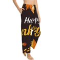 thumbnail image 6 of Salouo Happy Thanksgiving 1 Print Women's Pajama Pants Casual Loose Sweatpants PJs Flowy Pants Drawstring Palazzo for Women Wide Leg Pants Lounge Pajama -Small, 6 of 8