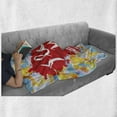 thumbnail image 6 of I Love You Soft Flannel Fleece Blanket, Brushstroke Style Valentines Celebration Message My Other Half Celebration Image, Cozy Plush for Indoor and Outdoor Use, 50" x 60", Multicolor, by Ambesonne, 6 of 6