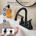 thumbnail image 6 of TVOFEK 4 inch Centerset Bathroom Faucet 2 or 3 Hole with Pop up Drain and cUPC Hose, 2-Handle Matte Black Vanity Faucets for Restroom RV Bar, 6 of 14