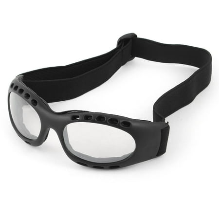 Unique Bargains Elastic Strap Black Frame Clear Lens Ski Snow Cycling Goggles Glasses for
