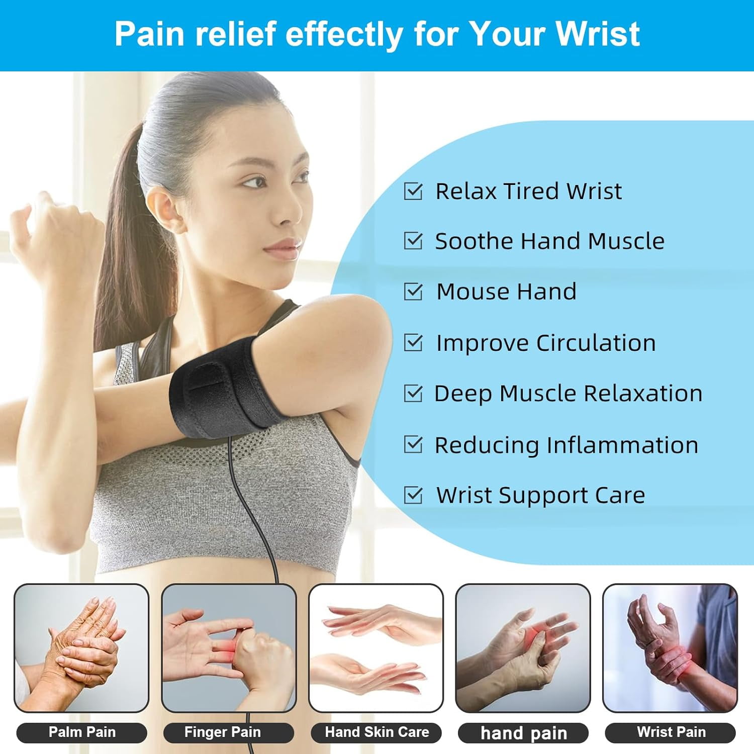 Red Light Therapy Hand Wrap,Near Infrared Light Therapy Belt Wearable Infrared Wrap Neck Face Chin Knee Ankle with 660nm 850nm Infrared Light for Hands Wrist Carpal Foot Joint Stiffness 2025