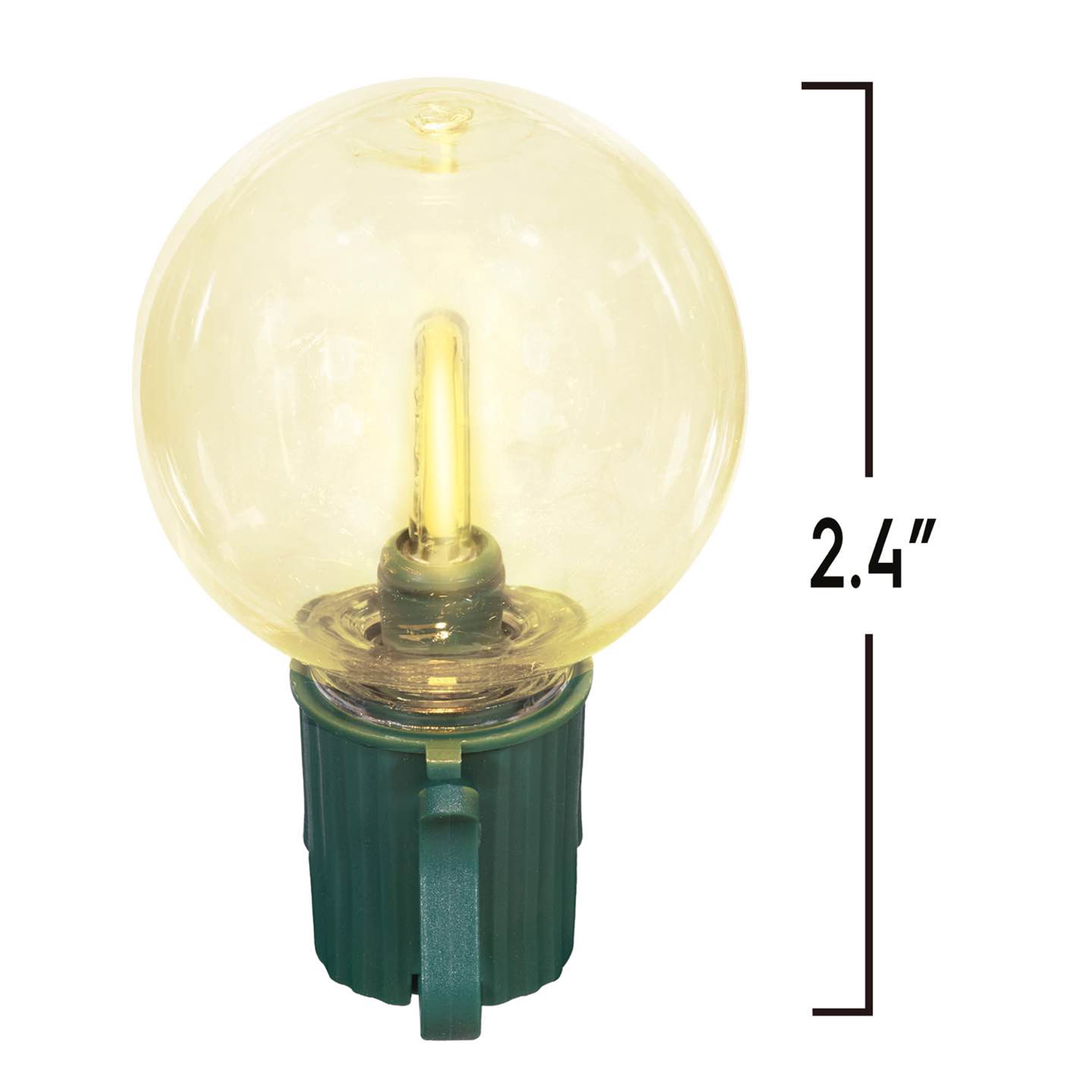 Indoor/Outdoor 25-Count Extra Bright LED Vintage-Style G40 Globe Christmas String Lights, Warm White, 14', by Holiday Time