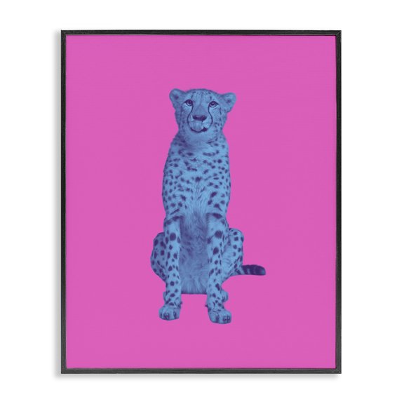 Stupell Industries Art Deco Leopard on Vivid Pink Black Framed Giclee Art, 11 x 14, by House of Lulu