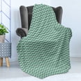 thumbnail image 4 of Grey Chevron Soft Flannel Fleece Blanket, Retro Zigzags Pattern with Long Corners at Variable Angles Minimalist Art, Cozy Plush for Indoor and Outdoor Use, 50" x 70", Mint Green Grey, by Ambesonne, 4 of 5