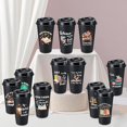 thumbnail image 4 of 12 Pcs Book Lovers Gifts Bulk, 16oz Library Reading Theme Coffee Cups with Lids, Book Club Appreciation Gifts for Bookish Teacher Students Employee (Black), 4 of 7