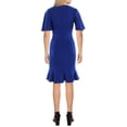 thumbnail image 2 of Kasper Womens Knit Flutter Sleeves Sheath Dress, 2 of 2
