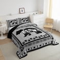 thumbnail image 3 of Feelyou Western Jungle Bear Bedding Comforter Set, Grey Triangle Aztec Twin Comforter Sets, Woodland Wildlife Animal Reversible Bedding Set, Luxury Bedroom Decor, 2 Pieces, 3 of 8