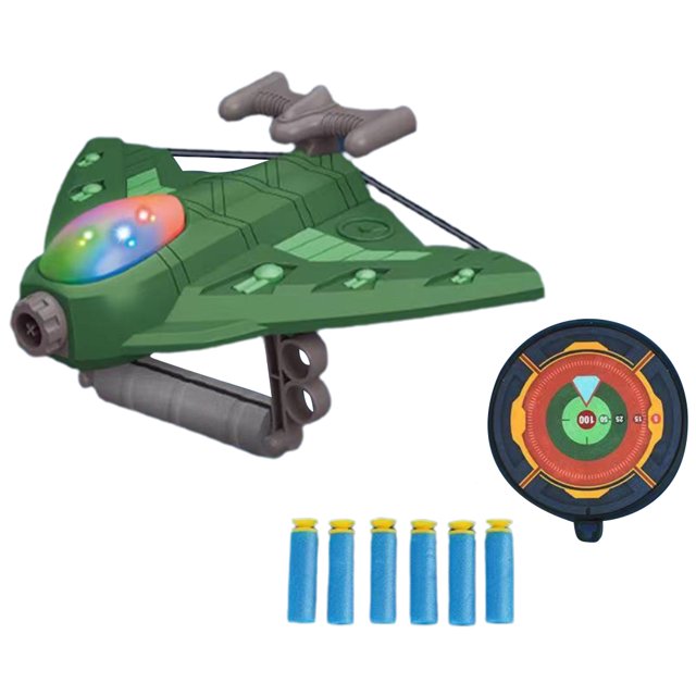 Juego De Disparos Juguete Catapulta Avión Juguete Portátil Eva Luces Apuntar Juguete De Tiro Para Niños De 3 Años Y Más Yuarrent FN007059-01