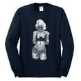 thumbnail image 2 of Sexy Tattooed Marilyn Monroe Pop Culture Mens Long Sleeve Shirt, Navy, X-Large, 2 of 3