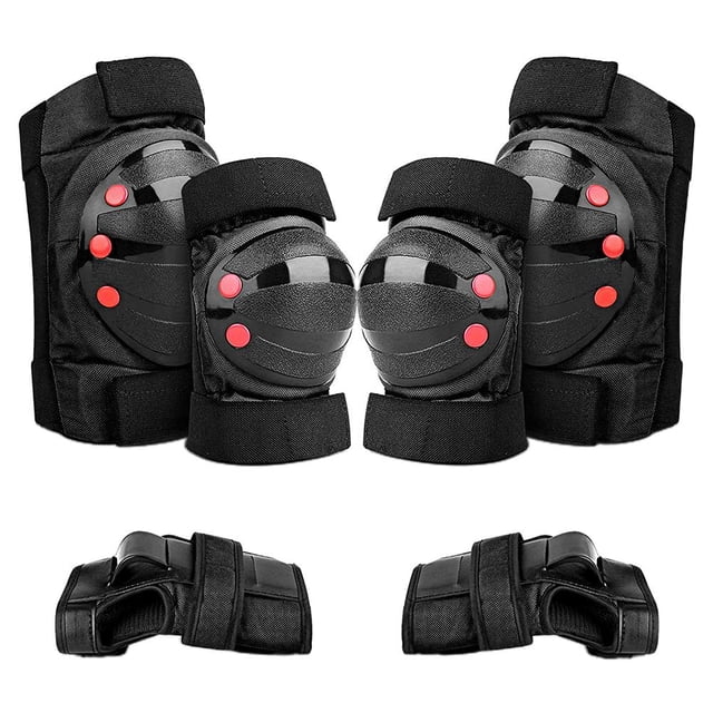 Juego De Protectores Profesionales 6 En 1, Rodilleras Ajustables, Coderas, Protectores De Manos, Equipo De Protección Para Niños Y Adultos Yuarrent AP007940-01