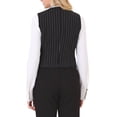 thumbnail image 1 of Chaleco formal de botón de cuello en V a rayas vintage para mujer INSPIRE CHIC M negro, 1 of 5