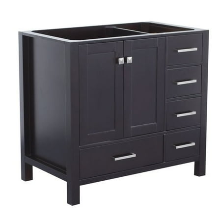 - Ariel Bath Cambridge Left Offset 36'' Single Bathroom Vanity Base Only
