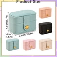 thumbnail image 3 of Mini PU Leather Travel Jewelry Box, Wedding Ring Boxes for Ceremony, Portable Ring Earring Storage Case, Small Snap Closure Jewelry Organizer, Soft Tiny Travel Jewelry Holder 1Pcs, 3 of 9