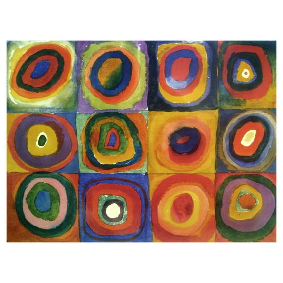 Global Gallery's 'Squares with Concentric Circles' By Wassily Kandinsky Unframed Giclee on Paper Print
