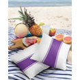 thumbnail image 3 of Pack of 2 Outdoor Pillow Covers, Classic Purple Solid Color Stripe Pure Line Waterproof Square Throw Pillowcase Cushion Decorative Pillow Covers for Couch Patio Tent, 20x20 in, 3 of 6