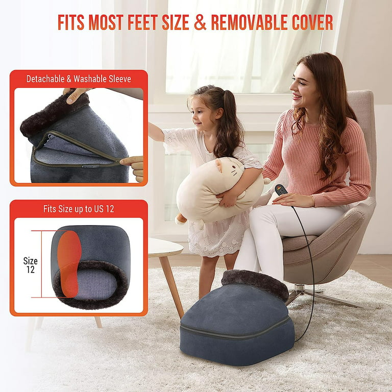 Snailax 2-in-1 Shiatsu Foot and Back Massager with Heat - Kneading Feet  Massager Machine with