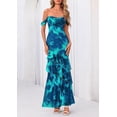 thumbnail image 3 of PRETTYGARDEN Women's Formal Cocktail Maxi Dresses Summer Off Shoulder Floral Mesh Bodycon Spring Wedding Guest Dress, 3 of 10