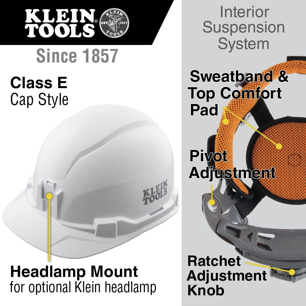 Klein Tools Hard Hat Non-Vented Cap Style