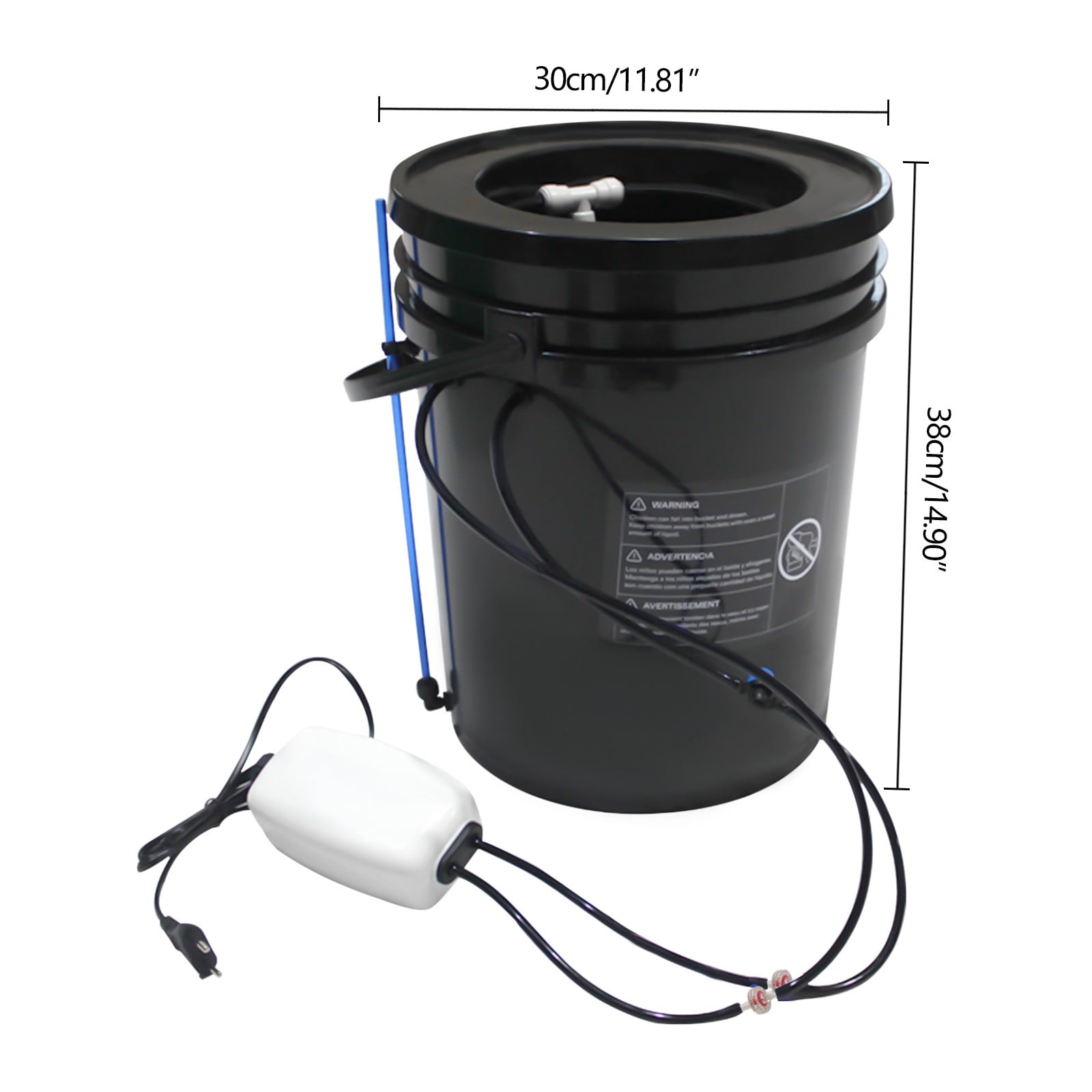 8W 110V Cylindrical Deep Water Culture Recirculating Drip Garden System for Planting Tents Gardens Balconies Offices