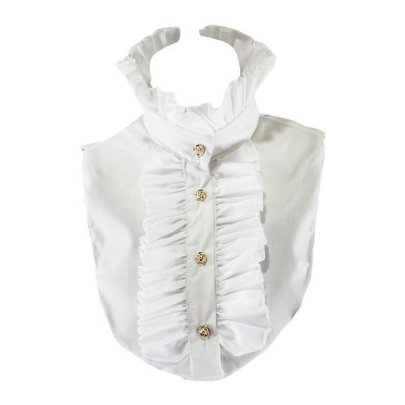 HeroNeo Womens Victorian Vintage Palace Half Shirt Blouse Stand-Up Ruffles Fake Collar