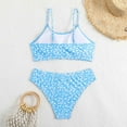 thumbnail image 3 of Generic Women Halters Swimsuit Two Pieces Swimwear Cute Print Bathing Suit Triangle Top and High Cut Thong Bikinis Set, 3 of 6