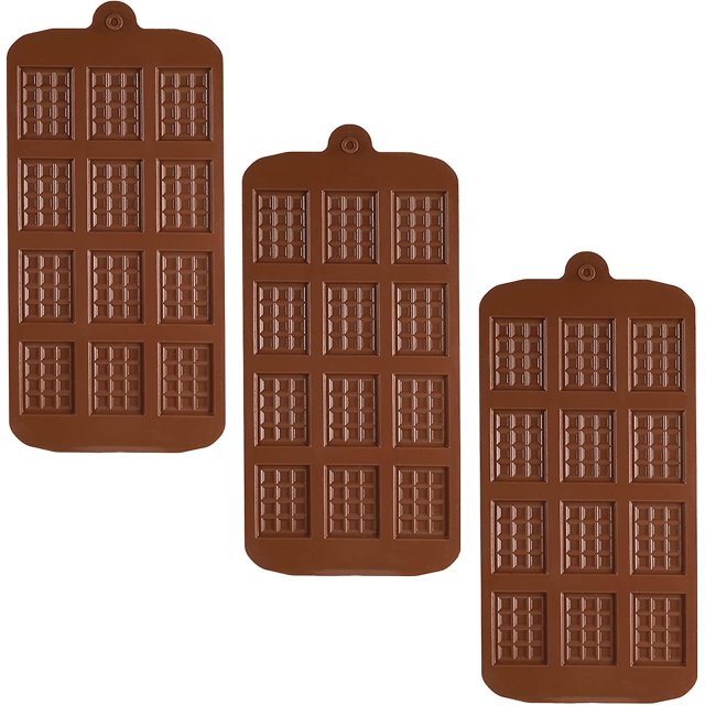 Moldes de chocolate, moldes de silicona, moldes para barras de chocolate, moldes antiadherentes reutilizables para hornear, moldes para bandejas de hielo, moldes dulces, moldes par