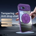 thumbnail image 2 of Designed for Google Pixel 8a Crystal Clear Back Case, Luxury Case with Lens Protector Drop Protective Magnetic Rotating Ring Kickstand Shockproof Thin Fit Phone Case Cover, Darkpurple, 2 of 7