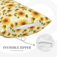 thumbnail image 3 of Daiia European-style Pattern Sunflower Bedding Waterproof Pillow Protector Zippered Queen – Bed Bug Proof Pillow Encasement-20"x30", 3 of 6