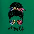 thumbnail image 2 of Mom Life Messy Hair Bun | Tie Dye Leopard Print Bandana | Funny Mother's Day Mother's Day Womens Slim Fit Junior Tee, Kelly, 2XL, 2 of 5