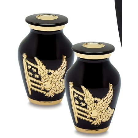 Antique Gold Urn - Urns Direct 2U Black N Gold American Pride Token Urn, Set of 2. 6 cubic inches