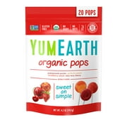 YumEarth, Organic Fruit Pops Lollipops, 4.2 oz, 20 Ct