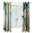 thumbnail image 3 of Howling Wolf Full Moon Window Curtain Panels Grommet Blackout Curtains Blackout Curtains for Living Room, 3 of 7