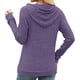 thumbnail image 5 of Sudadera con Capucha de Moda para Mujer, de Larga y Cuello en V, Informal, para Otoño e Invierno. Púrpura L, 5 of 7