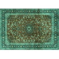 thumbnail image 1 of Ahgly Company Indoor Rectangle Persian Turquoise Blue Traditional Area Rugs, 4' x 6', 1 of 4