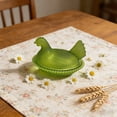 thumbnail image 3 of Hen On Nest Glass Dish ，Glass Chicken Candy Jar with Lid, Rustic Farmhouse Candy Bowl & Snack Tray, Decorative Kitchen Fruit Platter, Gift Idea for Home Decor, 3 of 3