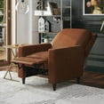 thumbnail image 2 of Novogratz Lana Pushback Recliner, Camel Faux Leather, 2 of 19