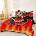 thumbnail image 3 of Erosebridal Tire Full Size Bedding Sets, Flames Full Size Bed in a Bag, Tire Flames, Black Reversible 7-Piece, 3 of 6