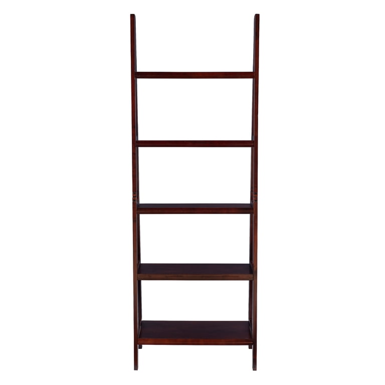 Linon Edson 5-Shelf Ladder Bookcase, 72 Inches, Espresso photo 8