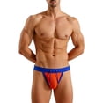 thumbnail image 2 of TANBOM Men's Sexy Triangle Swim Trunks Adjustable Drawstring Bulge Pouch Polyamide Comfortable Orange M, 2 of 5