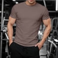 thumbnail image 2 of Leey-World T Shirt for Men Men's Wool Blend Short Sleeve V-Neck Sweater Soft Textured Knit Pullover for Business Casual Wear(Coffee,XL), 2 of 4