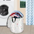 thumbnail image 5 of 50L Extra Large Popup Hamper Collapsible Laundry Basket With Zippered Lid 15.7x18.5in Colorful Simple Shapes and Lines, 5 of 7