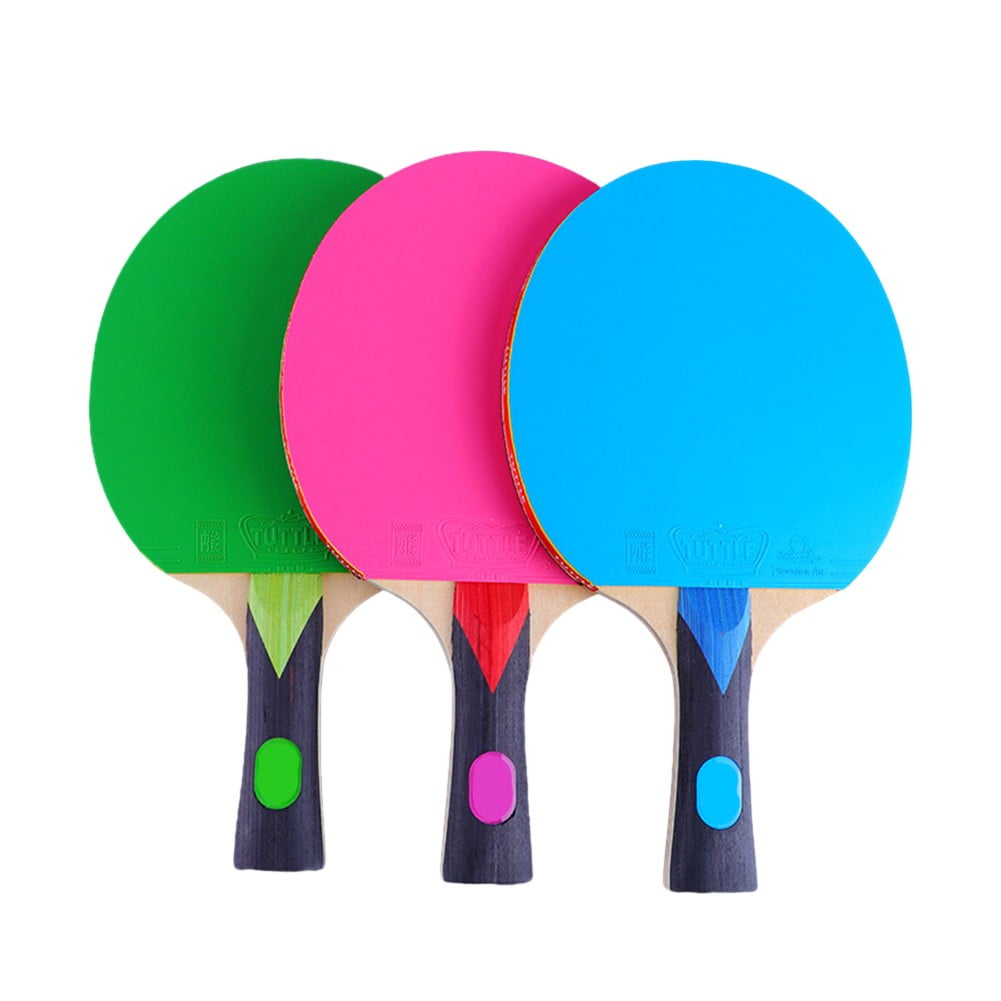 Strong Spin Control Table Tennis Racket 7 Ply wood Bat FL Long handl Colorful Pink
