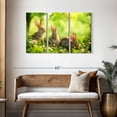 thumbnail image 3 of Elephant Stock Rabbits By The Meadow Wall Art - Horizontal Multi Panel Canvas - Living Room Wall Decor - Animal Multi Panel - Green And Yellow Decor - 45" x 28", 3 of 8