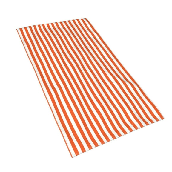 Hand Towels Orange And White Striped Bath Shower Towels Fingertip Kitchen Dish Guest Towel 15.7 X 27.5 In