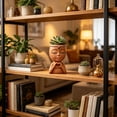 thumbnail image 4 of Girls Face Planter Pot with Heart Hands Indoor Resin Head Planter, White | Cute Home Decor Succulent Container has Drainage Hole Cactus Herbs Shelf Office Gardening, Teacher Gifts, 4 of 6