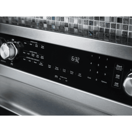 KitchenAid - 6.7 Cu. Ft. Self-Cleaning Freestanding Double Oven Electric Convection Range - Stainless Steel