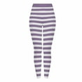 thumbnail image 3 of QATAINLAV Women's Fashion Stripe Printed Leggings Elastic High Waisted Workout Yoga Pants Halloween Tight Bottoms, Purple, L, 3 of 10