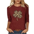 thumbnail image 2 of St. Patrick's Day Shirt for Women Leopard Print Clover Graphic T-Shirt 3/4 Sleeve Crewneck Trendy Fashion Festival Apparel Shamrock Gift, 2 of 4