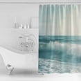 thumbnail image 4 of 72x78 Inch Shower Curtain Light Blue Coastal Bathroom Decor Waterproof Fabric Bathtub Bath Curtains Decorative Summer Beach Seaside Ocean Extra Long Shower Curtain Set with Hooks, 4 of 6