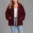 thumbnail image 4 of Women's Cozy Fluffy Winter Coat Casual Lapel Collar Jacket, 4 of 4